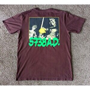 Dr. STONE Senku and Chrome A.D. T-Shirt Men's Large Burgundy Short Sleeve